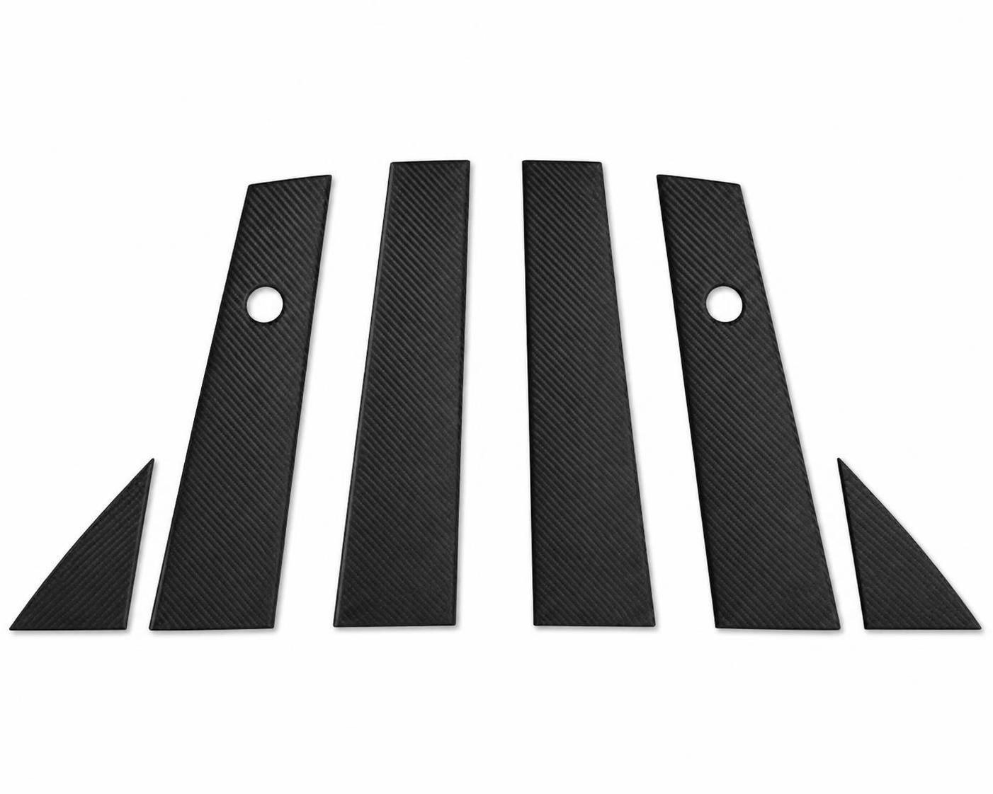 Carbon Fiber Texture A & B Pillar Trim Covers for Tesla Model Y Juniper & Model 3 Highland - Complete Set