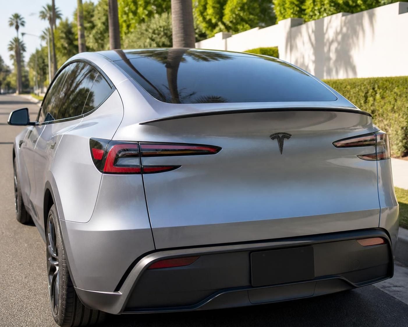 Emblem Cover Set for Tesla Model 3 & Model Y - Matte Carbon Fiber Texture Overlay, 3-Pack - 图片 4