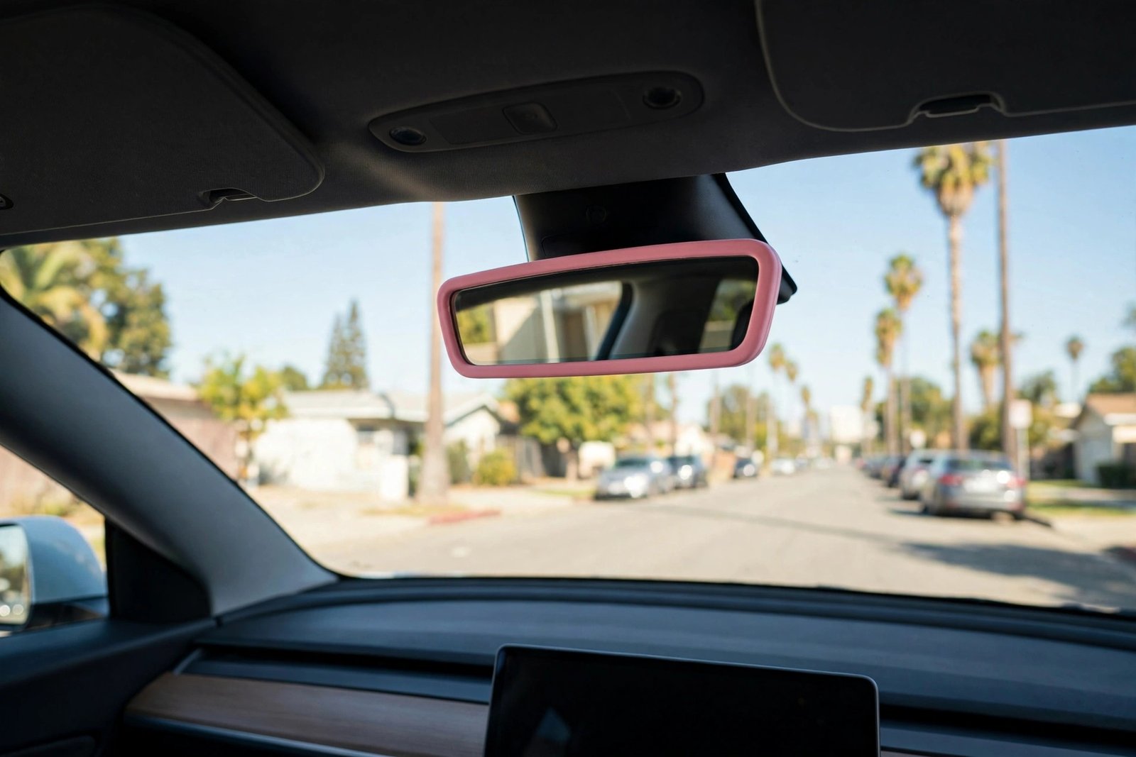 Rearview Mirror Silicone Cover for Tesla Model 3 & Model Y - Pink - 图片 4