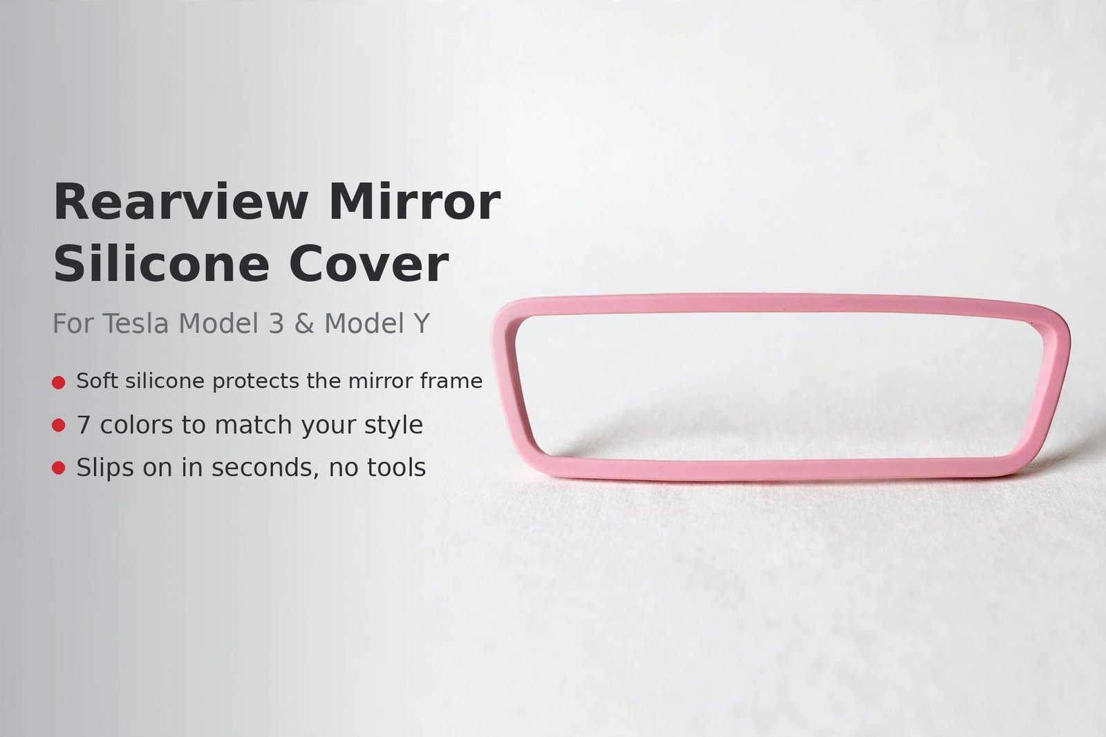Rearview Mirror Silicone Cover for Tesla Model 3 & Model Y - Pink - 图片 5
