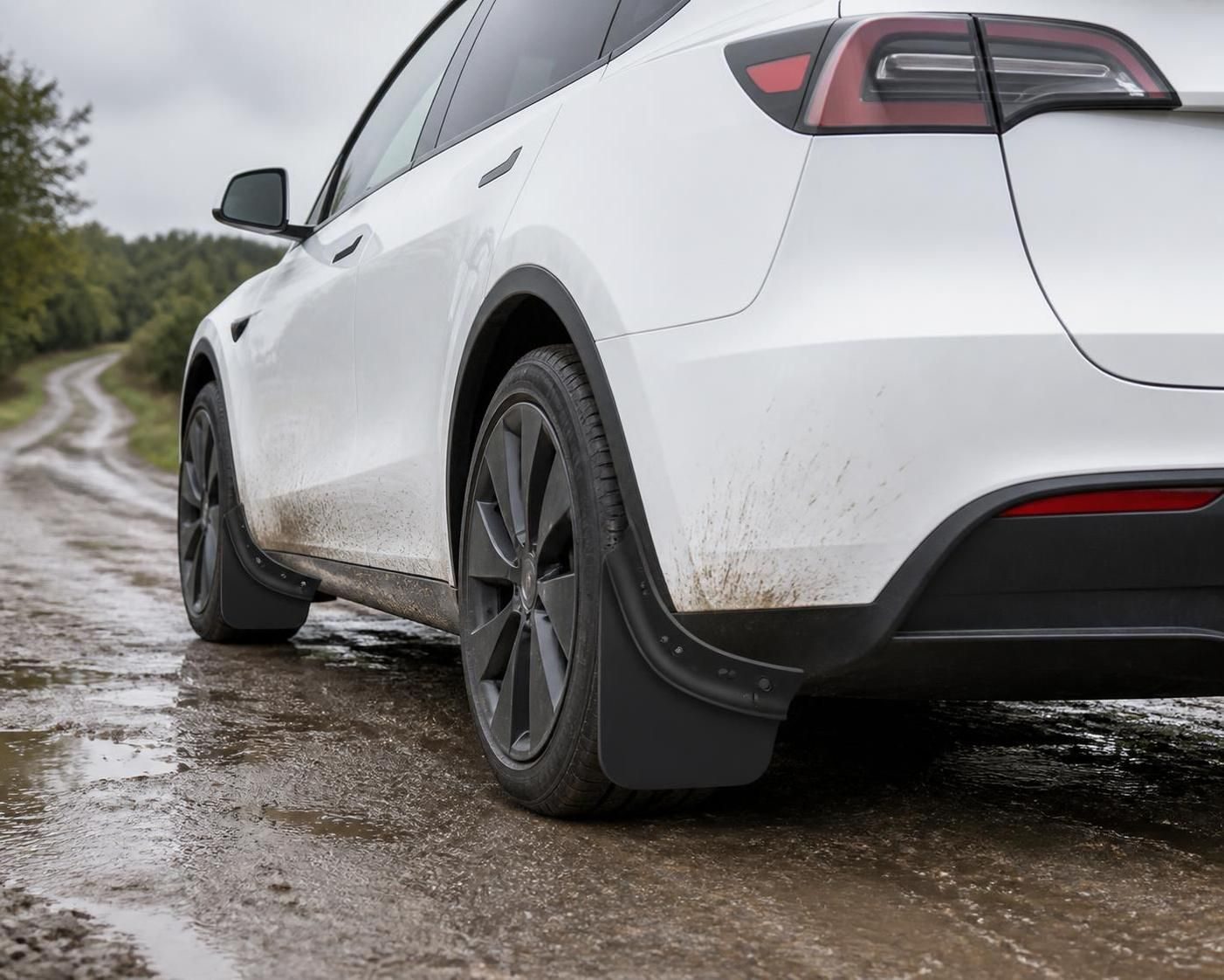 Mud Flaps for Tesla Model Y - TPE Splash Guards, No-Drill Clip-On, Set of 4 - 图片 4
