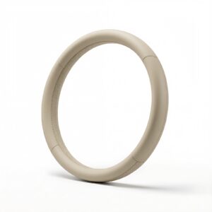 Genuine Leather Steering Wheel Cover for Tesla Model 3 & Model Y - Nappa Texture, Cream Beige